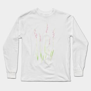 little purple wildflowers  watercolor painting Long Sleeve T-Shirt